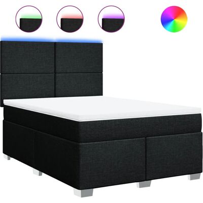 vidaXL Boxspringbett - 140x190cm, Schwarz, Verstellbares Kopfteil vidaXL Boxspringbett - 140x190cm, Schwarz, Verstellbares Kopfteil