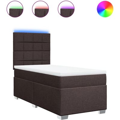 vidaXL Dunkelbraunes Boxspringbett - Unterstützung & LED-Beleuchtung vidaXL Dunkelbraunes Boxspringbett - Unterstützung & LED-Beleuchtung