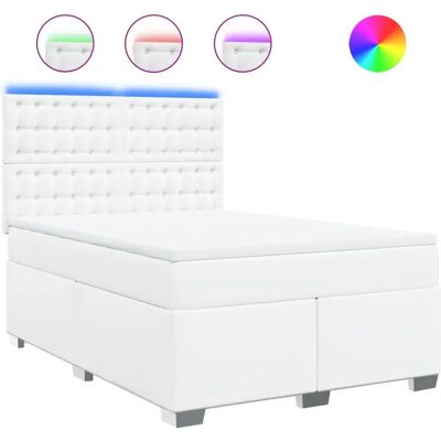 VidaXL Weißes Kunstleder Bett - Bett VidaXL Weißes Kunstleder Bett - Bett