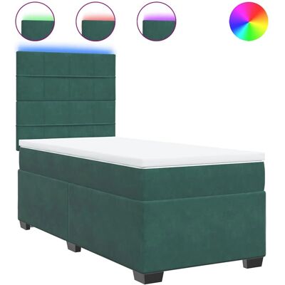 Vidaxl Grünes Samtbetten mit LED-Lichtern - Bett Vidaxl Grünes Samtbetten mit LED-Lichtern - Bett