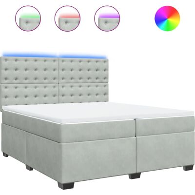 vidaXL Boxspringbett mit Matratze und LED-Licht vidaXL Boxspringbett mit Matratze und LED-Licht