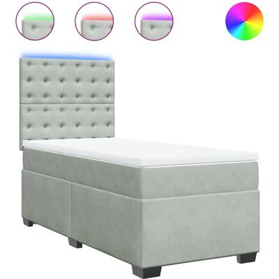 vidaXL Knöpfe Hellgraues Samtbett - Bett vidaXL Knöpfe Hellgraues Samtbett - Bett