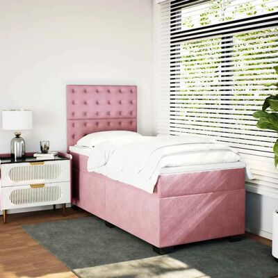 vidaXL Pink Velvet Bett mit Höhenverstellbarem Kopfteil vidaXL Pink Velvet Bett mit Höhenverstellbarem Kopfteil