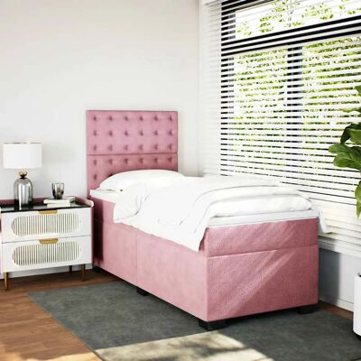 Vidaxl Rosa Samtbetten mit LED-Lichtern - Bett Vidaxl Rosa Samtbetten mit LED-Lichtern - Bett