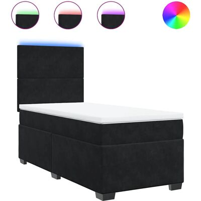 vidaXL Boxspringbett mit LED-Beleuchtung - Velours 120x190cm vidaXL Boxspringbett mit LED-Beleuchtung - Velours 120x190cm