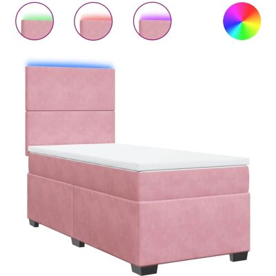 VidaXL Bett - Rosa Samt, 120x190cm, Höhenverstellbares Kopfteil - Bett VidaXL Bett - Rosa Samt, 120x190cm, Höhenverstellbares Kopfteil - Bett