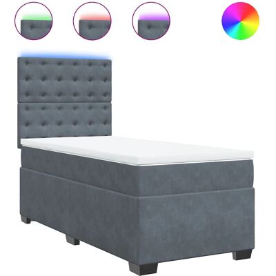 vidaXL Knöpf Dunkelgraues Samt 140x200cm Bett - Bett vidaXL Knöpf Dunkelgraues Samt 140x200cm Bett - Bett