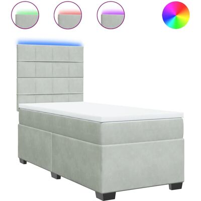 vidaXL Boxspringbett mit Matratze Hellgrau 160x200cm - Block m vidaXL Boxspringbett mit Matratze Hellgrau 160x200cm - Block m