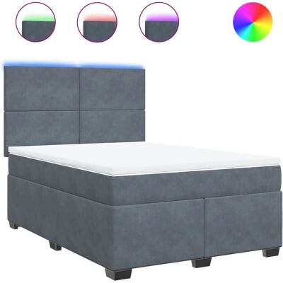 vidaXL Bett mit Matratze - Unterstützung & LED-Beleuchtung vidaXL Bett mit Matratze - Unterstützung & LED-Beleuchtung