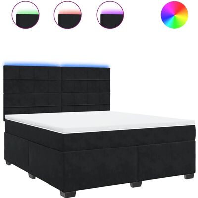 vidaXL Lit Boxspring avec Matelas - Éclairage LED Ajustable - Publicité vidaXL Lit Boxspring avec Matelas - Éclairage LED Ajustable - Publicité