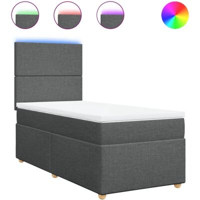 vidaXL Boxspringbett Mit Matratze Stoff Dunkelgrau Größe: 100 x 200 cm Modell: Schl - Bett mit Kopfteil vidaXL Boxspringbett Mit Matratze Stoff Dunkelgrau Größe: 100 x 200 cm Modell: Schl - Bett mit Kopfteil