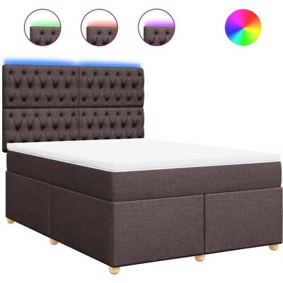 vidaXL Boxspringbett - Dunkelbraun - 140x190cm - Modell: Kno vidaXL Boxspringbett - Dunkelbraun - 140x190cm - Modell: Kno
