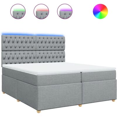 vidaXL Boxspringbett mit LED-Beleuchtung - Unterstützung & Höhenverstellbares Kopfteil vidaXL Boxspringbett mit LED-Beleuchtung - Unterstützung & Höhenverstellbares Kopfteil