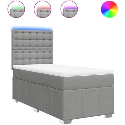 vidaXL Boxspring med Madras, 90x200cm, Lysgrå vidaXL Boxspring med Madras, 90x200cm, Lysgrå