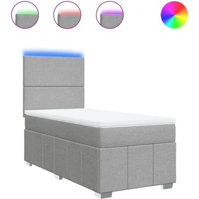 vidaXL Bett mit LED-Beleuchtung - Verstellbares Kopfteil - Taschenfederkern vidaXL Bett mit LED-Beleuchtung - Verstellbares Kopfteil - Taschenfederkern