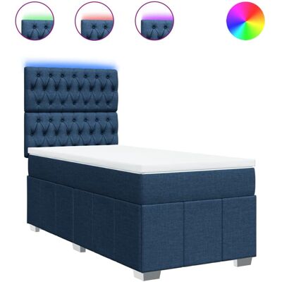 VidaXL Bett - Blaues Taschenfederkern mit LED-Lichtern VidaXL Bett - Blaues Taschenfederkern mit LED-Lichtern