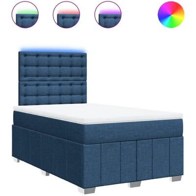 VidaXL Blaues Boxspringbett - Komfortmatratze & LED-Beleuchtung VidaXL Blaues Boxspringbett - Komfortmatratze & LED-Beleuchtung
