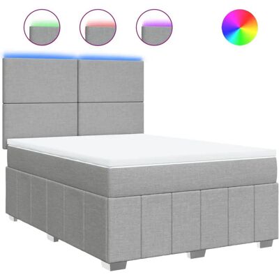 vidaXL 140x190cm Hellgrau Boxspringbett - Anpassbar und Komfortabel vidaXL 140x190cm Hellgrau Boxspringbett - Anpassbar und Komfortabel