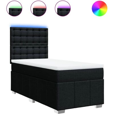 vidaXL Knöpfe Bett - Schwarz, Verstellbares Kopfteil, Modernes Boxspring vidaXL Knöpfe Bett - Schwarz, Verstellbares Kopfteil, Modernes Boxspring