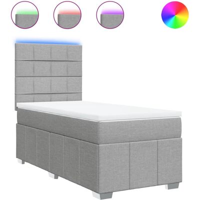 vidaXL Boxspringbett mit LED-Beleuchtung - Mit Matratze und verstellbarem Kopfteil vidaXL Boxspringbett mit LED-Beleuchtung - Mit Matratze und verstellbarem Kopfteil