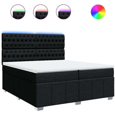 vidaXL Knopfhe Schwarzes 200x200 Boxspringbett - Bett vidaXL Knopfhe Schwarzes 200x200 Boxspringbett - Bett