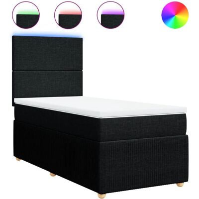 vidaXL Boxspringbett Mit Matratze Schwarz 80x200 cm vidaXL Boxspringbett Mit Matratze Schwarz 80x200 cm