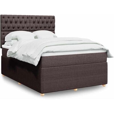 vidaXL Boxspringbett mit Matratze 140x190 cm Braun - Supportiv & Verstellbar vidaXL Boxspringbett mit Matratze 140x190 cm Braun - Supportiv & Verstellbar