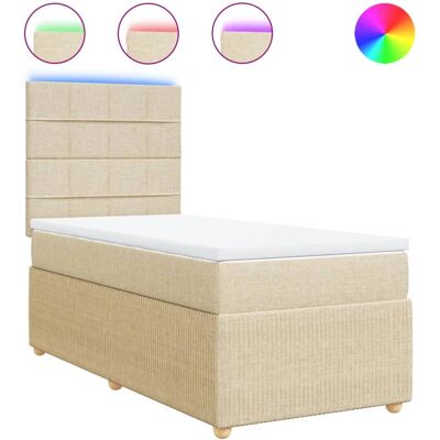 vidaXL Boxspringbett mit Matratze Creme 160x200 cm Stoff - Komfortables Boxspring vidaXL Boxspringbett mit Matratze Creme 160x200 cm Stoff - Komfortables Boxspring