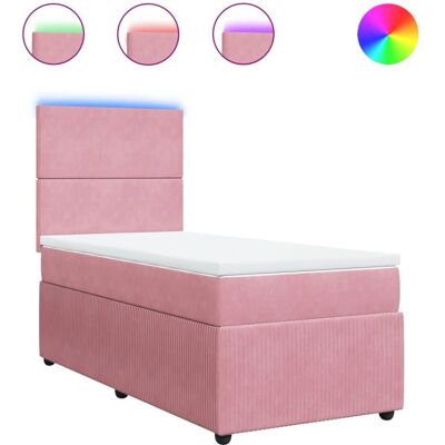 VidaXL Pink Velvet Bett mit LED-Beleuchtung - Bett VidaXL Pink Velvet Bett mit LED-Beleuchtung - Bett