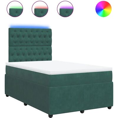 vidaXL Dunkelgrünes Samt-Boxspringbett - 120x190cm vidaXL Dunkelgrünes Samt-Boxspringbett - 120x190cm