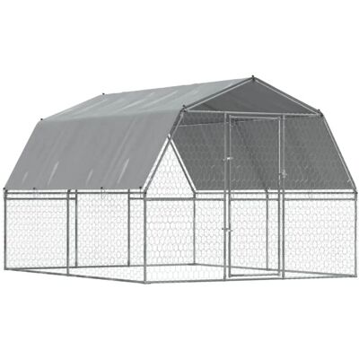 vidaXL Hundekäfig mit Dach und Tür - Hundehütte - Silber vidaXL Hundekäfig mit Dach und Tür - Hundehütte - Silber