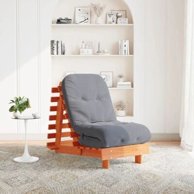 vidaXL Sofá Cama Futón de Madera con Colchón - Pino Rústico vidaXL Sofá Cama Futón de Madera con Colchón - Pino Rústico