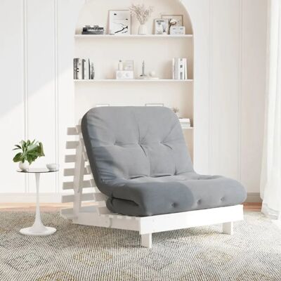 vidaXL Hvid Massivt Fyrfurnesofa - Justerbar Rygstøtte vidaXL Hvid Massivt Fyrfurnesofa - Justerbar Rygstøtte