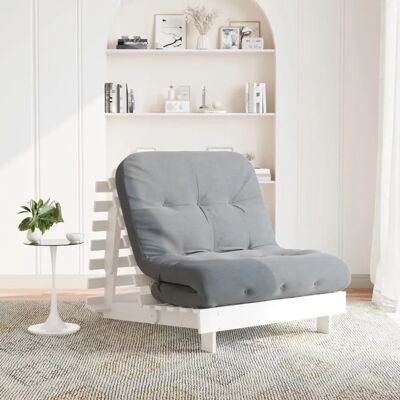 vidaXL Hvid gran futon sovesofa - Justerbar ryglæn - Pladsbesparende vidaXL Hvid gran futon sovesofa - Justerbar ryglæn - Pladsbesparende