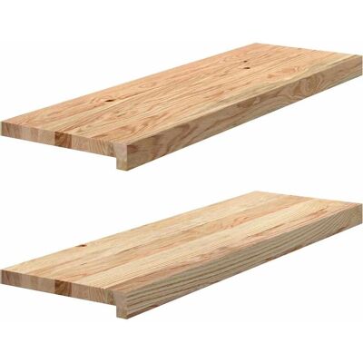 vidaXL Holzfensterbank - 80x30x2cm - Unbehandelter Eichenholz - 2 Stück vidaXL Holzfensterbank - 80x30x2cm - Unbehandelter Eichenholz - 2 Stück