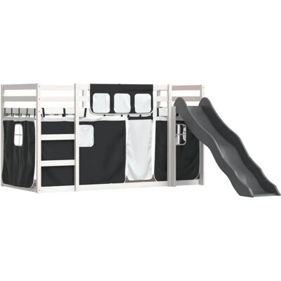 vidaXL Etagenbett mit Rutsche und Gardinen - Kinderzimmermöbel vidaXL Etagenbett mit Rutsche und Gardinen - Kinderzimmermöbel