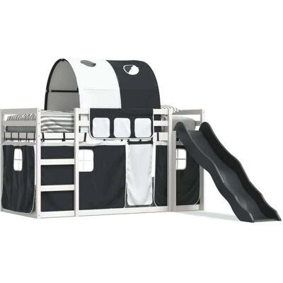 vidaXL Etagenbett mit Rutsche und Vorhängen - Kinder Hochbett vidaXL Etagenbett mit Rutsche und Vorhängen - Kinder Hochbett