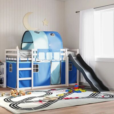 vidaXL Etagenbett mit Rutsche und Gardinen - Kinder Hochbett vidaXL Etagenbett mit Rutsche und Gardinen - Kinder Hochbett