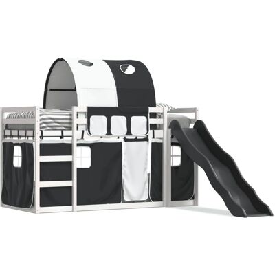 vidaXL Etagenbett mit Rutsche und Gardinen - Kinder Hochbett vidaXL Etagenbett mit Rutsche und Gardinen - Kinder Hochbett