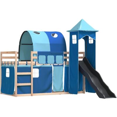 vidaXL Etagenbett mit Rutsche & Vorhängen - Kinderbett vidaXL Etagenbett mit Rutsche & Vorhängen - Kinderbett