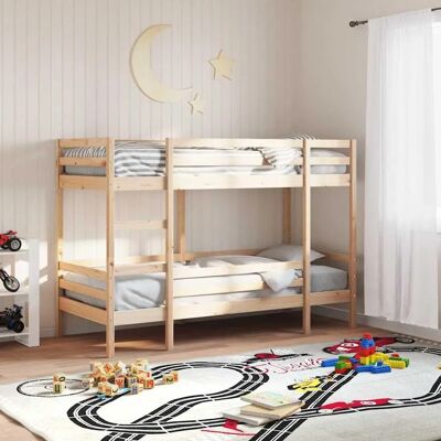 vidaXL Etagenbett Natur Massivholz Kiefer - Etagenbett vidaXL Etagenbett Natur Massivholz Kiefer - Etagenbett