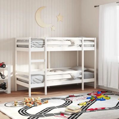 vidaXL Etagenbett Weiß 75x190 cm Massivholz Kiefer - Schlafzimmermöbel vidaXL Etagenbett Weiß 75x190 cm Massivholz Kiefer - Schlafzimmermöbel