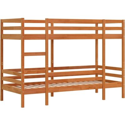 vidaXL Stapelbed in waskleurbruin - 75x190 cm - Massief denenhout vidaXL Stapelbed in waskleurbruin - 75x190 cm - Massief denenhout