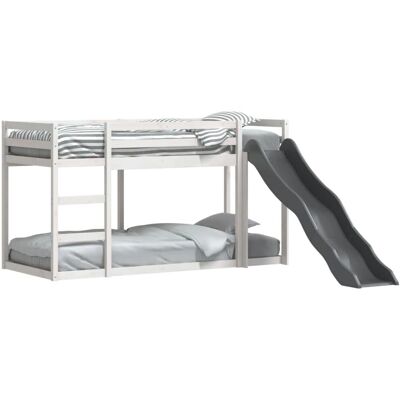 vidaXL Etagenbett mit Rutsche & Leiter Weiß 90x200 cm - Etagenbett vidaXL Etagenbett mit Rutsche & Leiter Weiß 90x200 cm - Etagenbett