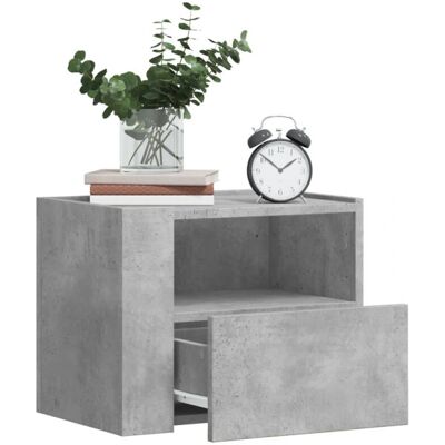 vidaXL Wall-mounted Bedside Cabinet Concrete Grey - Bedside Cabinets vidaXL Wall-mounted Bedside Cabinet Concrete Grey - Bedside Cabinets