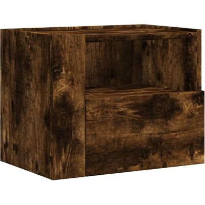 vidaXL Nachttisch - 2 Stück Rauch-Eiche Wandmontage vidaXL Nachttisch - 2 Stück Rauch-Eiche Wandmontage