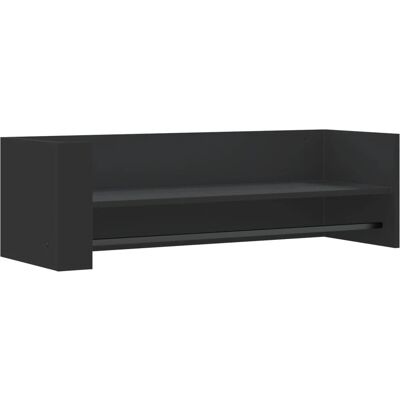 vidaXL Wandplank Vloerplank Wandopbergingsplank Zwart 100x35x30,5 cm - Wandplank vidaXL Wandplank Vloerplank Wandopbergingsplank Zwart 100x35x30,5 cm - Wandplank