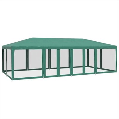 vidaXL Namiot imprezowy z 12 siatkami Zielony 8x4 m - Namiot imprezowy vidaXL Namiot imprezowy z 12 siatkami Zielony 8x4 m - Namiot imprezowy