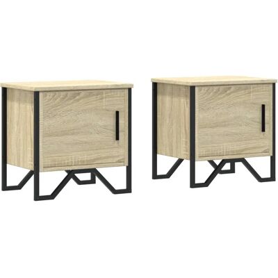 VidaXL Chevet Chêne - Ensemble de 2 Tables de Nuit Élégantes - Publicité VidaXL Chevet Chêne - Ensemble de 2 Tables de Nuit Élégantes - Publicité
