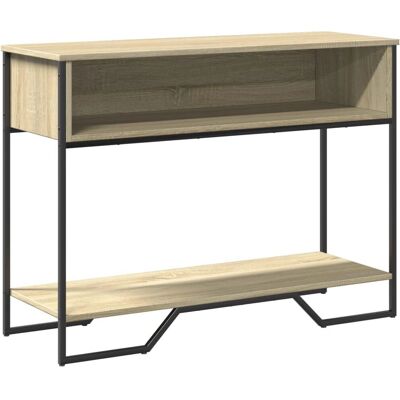vidaXL Sonoma Eikenkleurige Console - 100x35x74,5 cm - Zwart Bijzettafel vidaXL Sonoma Eikenkleurige Console - 100x35x74,5 cm - Zwart Bijzettafel